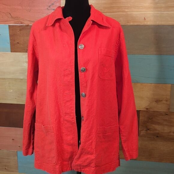 Medium 100% linen button down light jacket - Picture 1 of 4